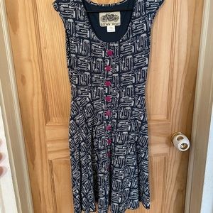 Effie’s Heart garden print button front fit and flare dress WITH POCKETS